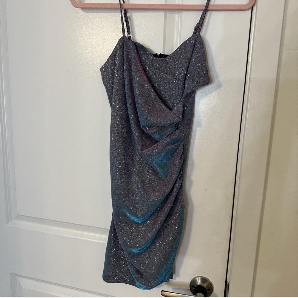 Cider Glitter Purple and Blue Dress